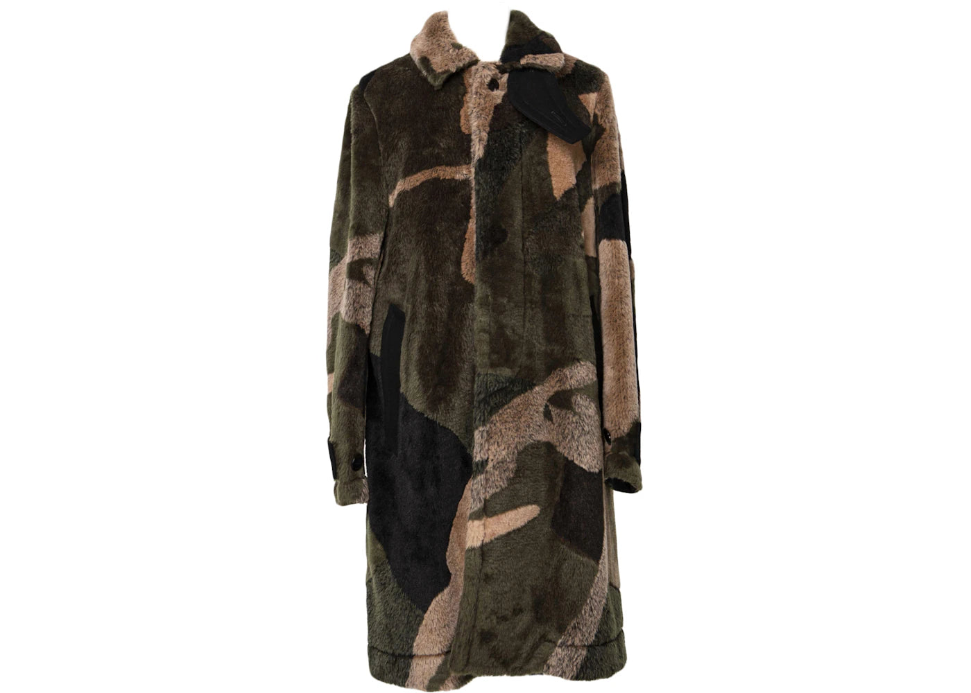 KAWS x Sacai Jacquard Faux Fur Coat Green