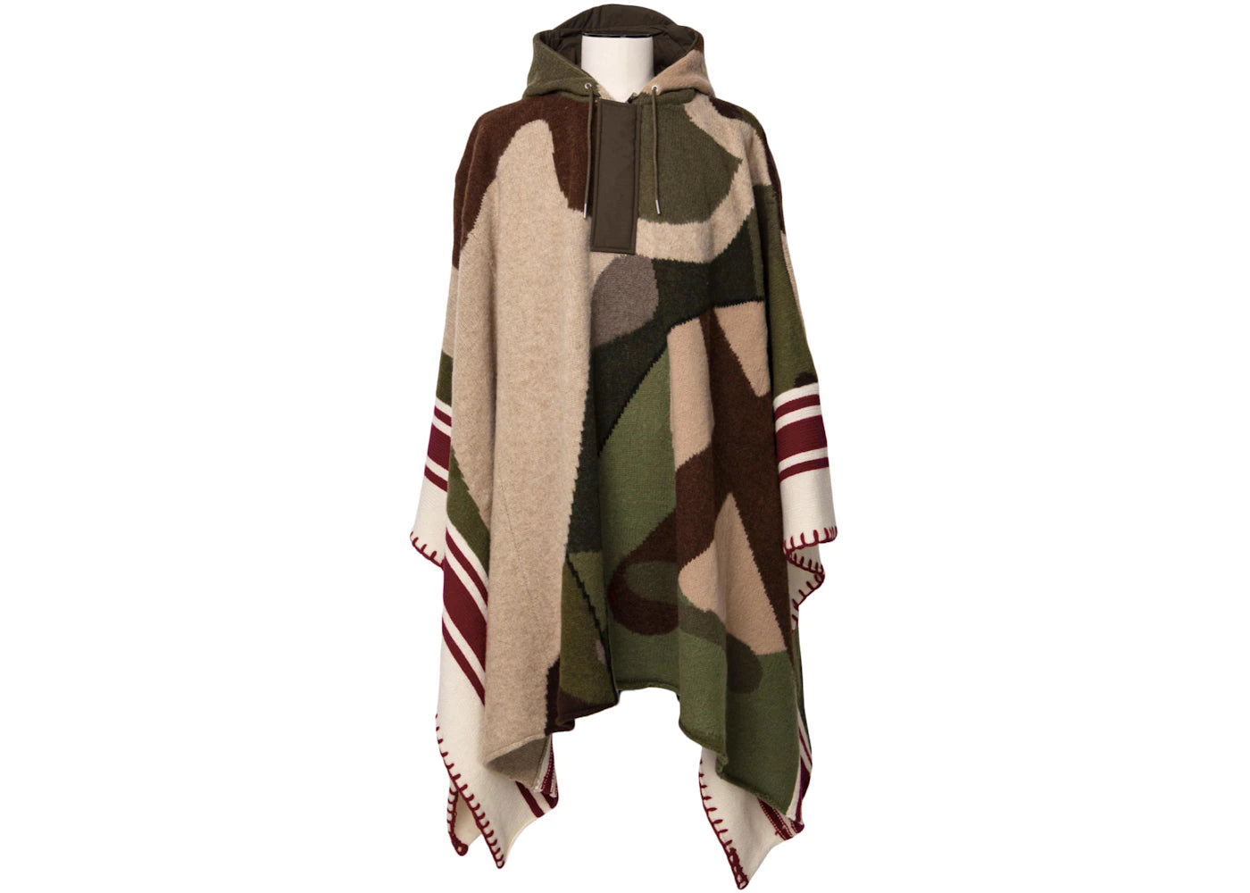 KAWS x Sacai Jacquard Knit Poncho Green