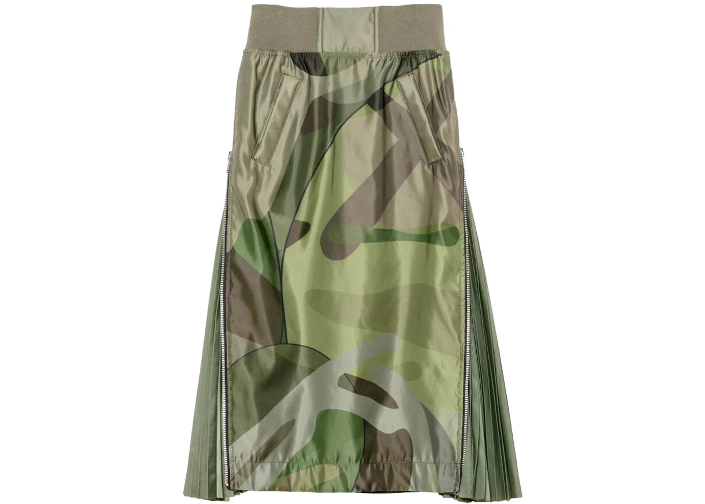 KAWS x Sacai Womens Camo Skirt Green