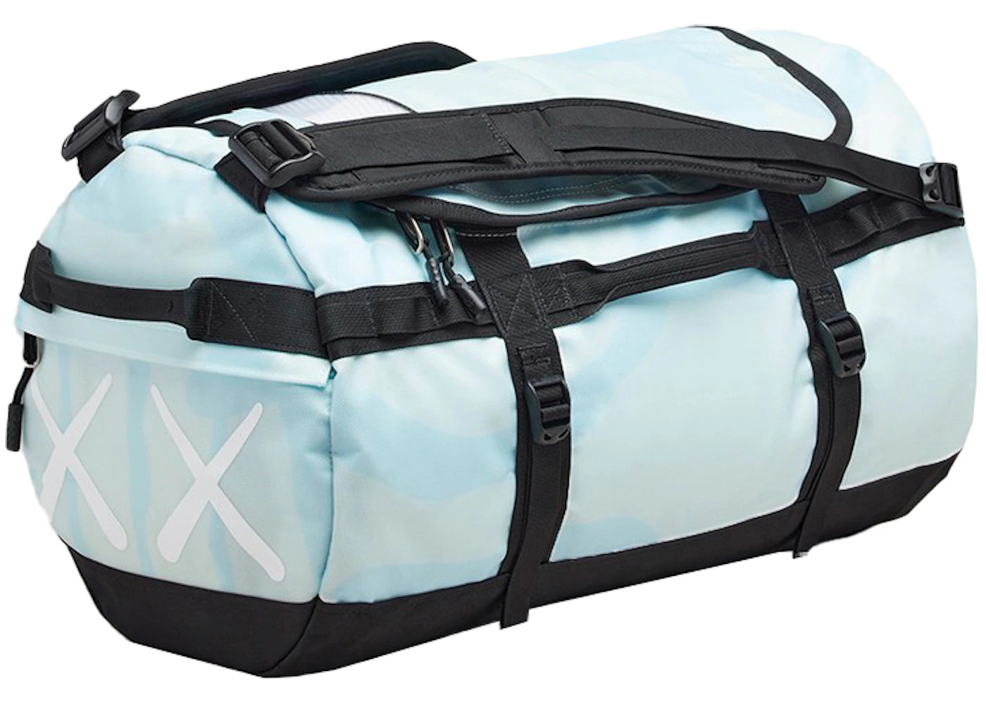 KAWS x The North Face S Duffle Bag KW Ice Blue 86 Print