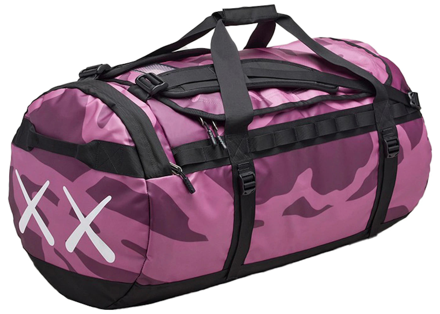 KAWS x The North Face Basecamp L Duffle Bag Pamplona Purple Dragline Print