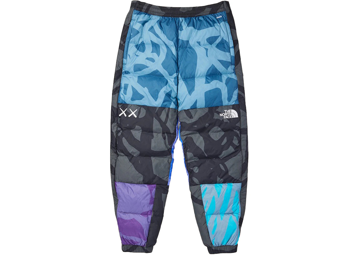 KAWS x The North Face Retro 1996 Nuptse Pants Monterey Blue Nuptse Print