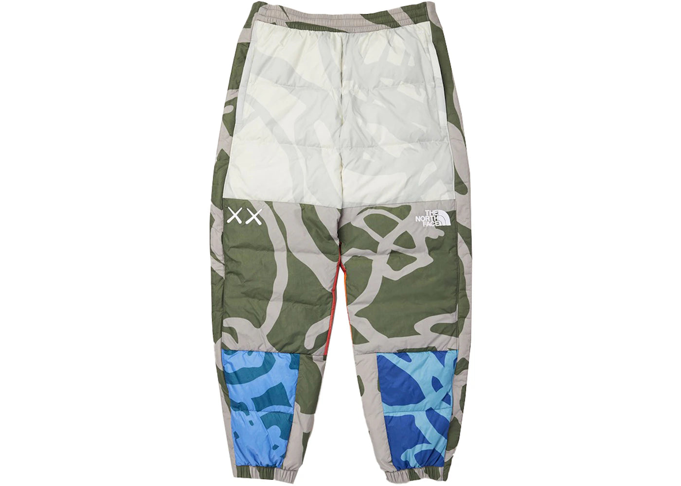 KAWS x The North Face Retro 1996 Nuptse Pants Moonlight Ivory Nuptse Print