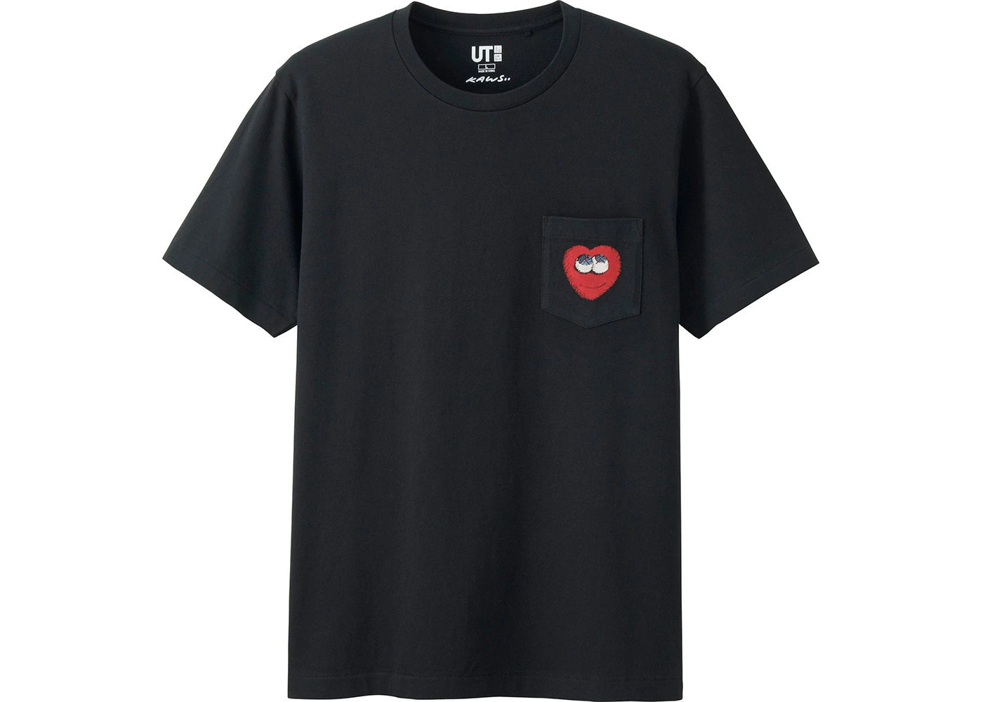 KAWS x Uniqlo Heart Pocket Tee Black