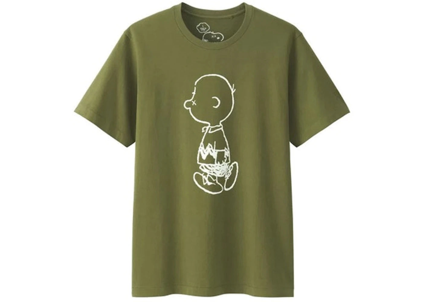 KAWS x Uniqlo x Peanuts Charlie Brown Tee (Japanese Sizing) Olive