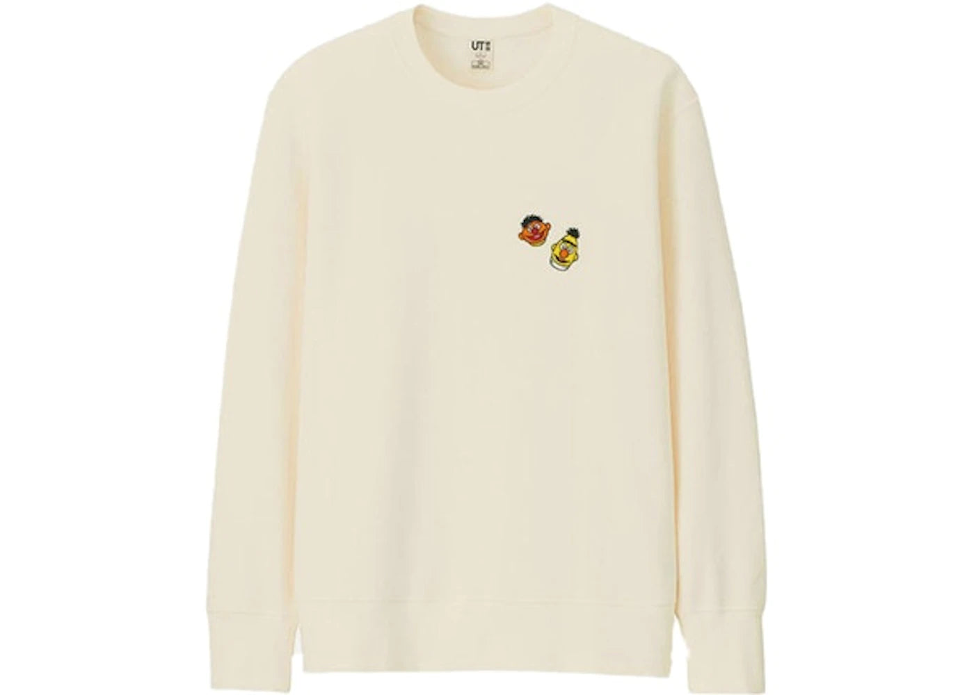 KAWS x Uniqlo x Sesame Street Bert & Ernie Heads Sweatshirt (Japanese Sizing) Natural