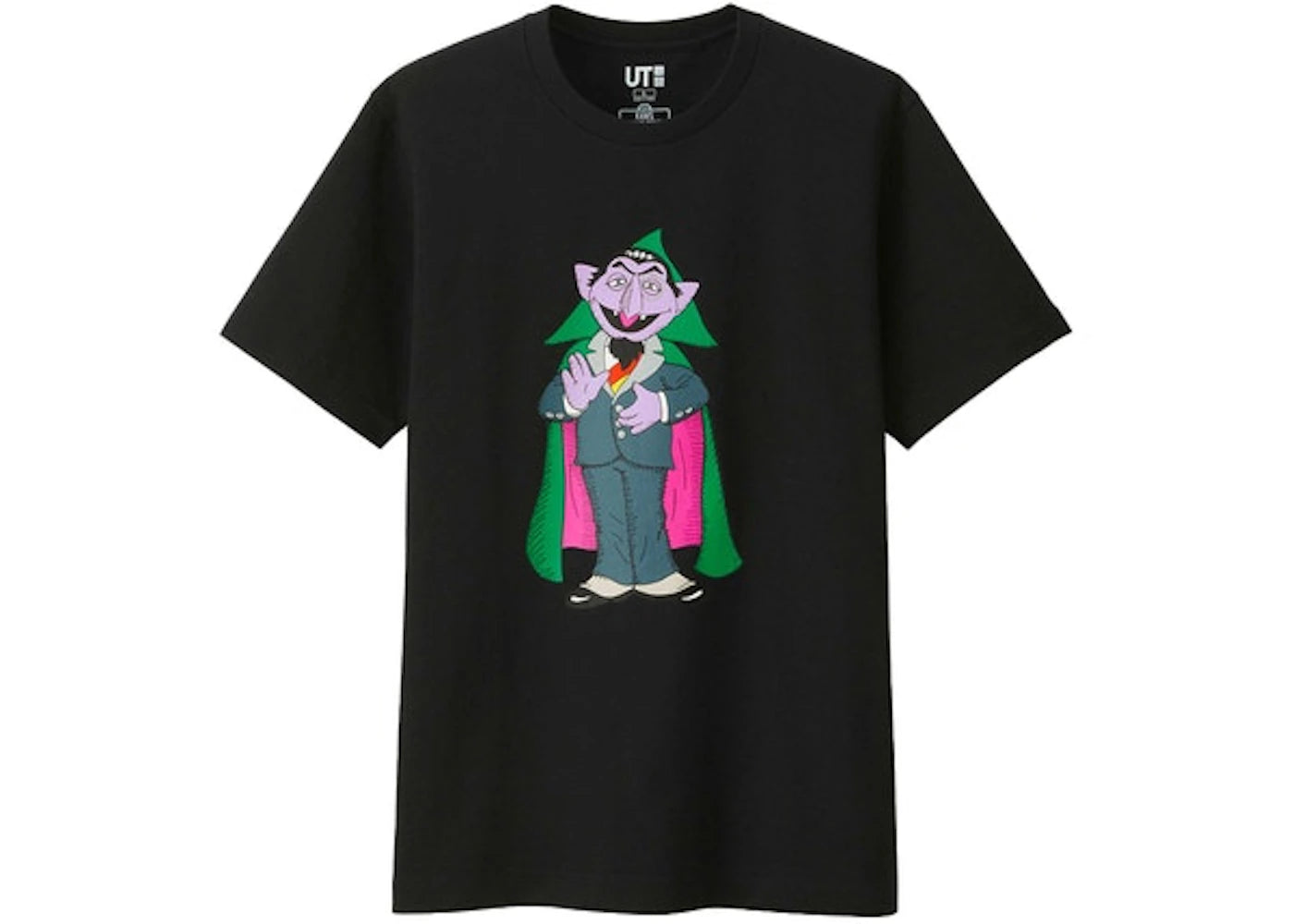 KAWS x Uniqlo x Sesame Street Count Von Count Tee (Japanese Sizing) Black