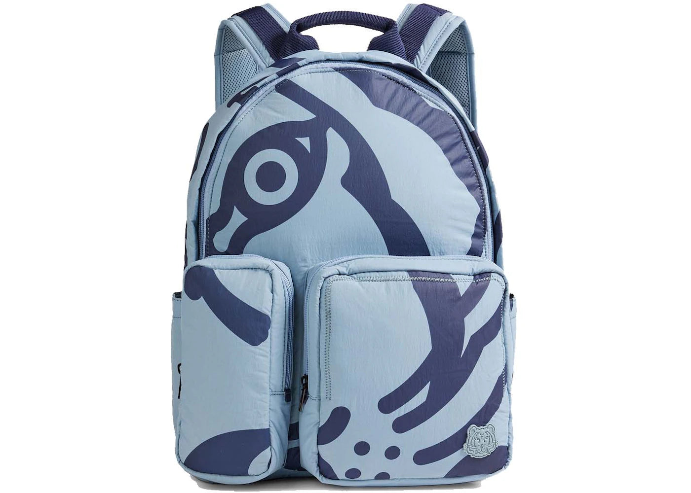 KENZO Mesh-Paneled Printed Shell Backpack Ligth Blue