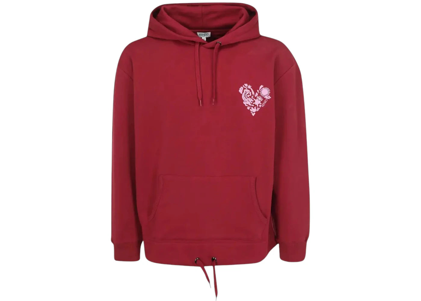 KENZO Valentine's Day Heart Logo Hoodie Burgundy