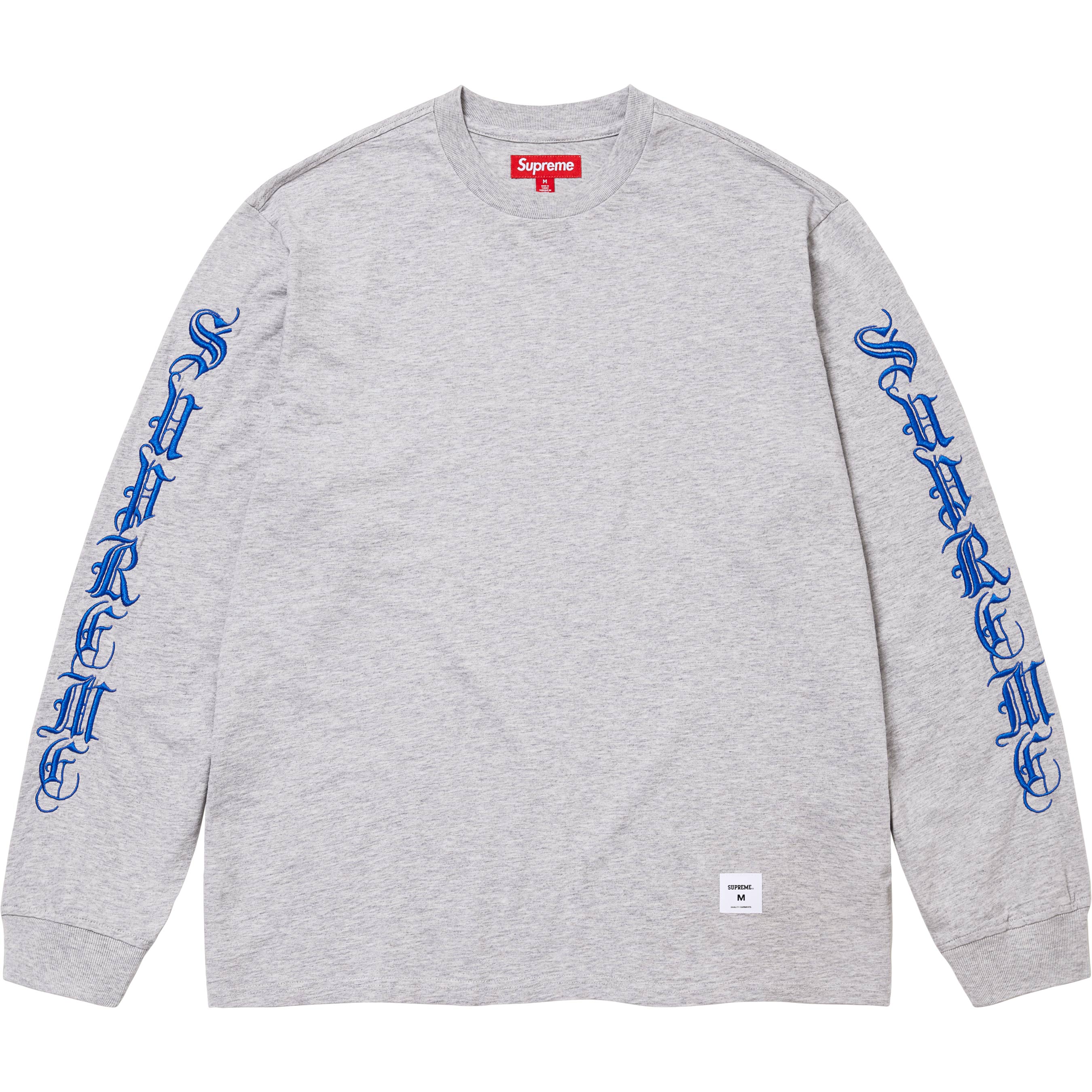 Supreme Old English L/S Top - Heather Grey