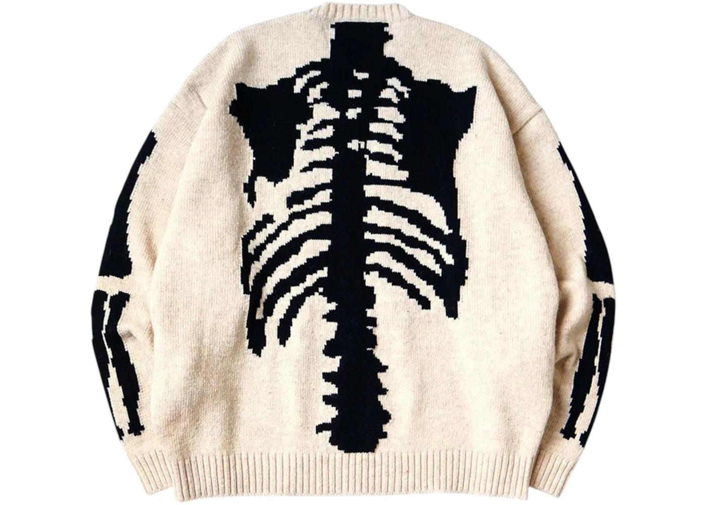 Kapital 5G Wool Bone Crewneck Sweater Natural