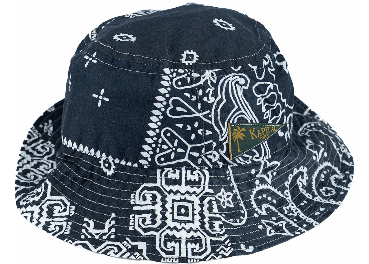 Kapital Bandana Patchwork Bucket Hat Black