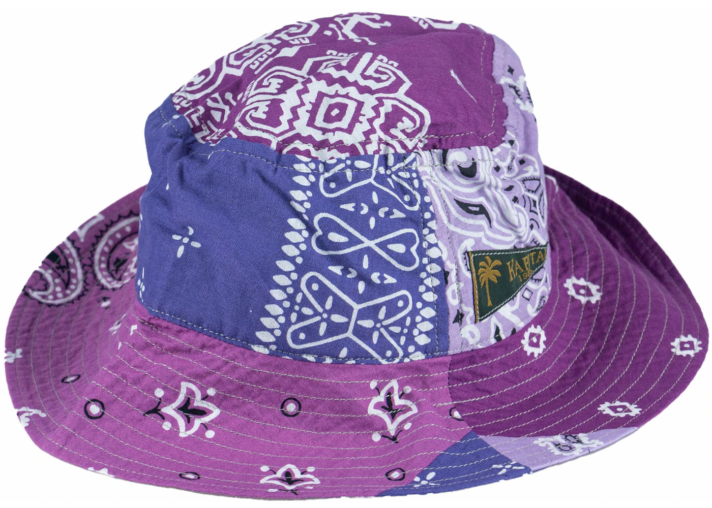 Kapital Bandana Patchwork Bucket Hat Purple