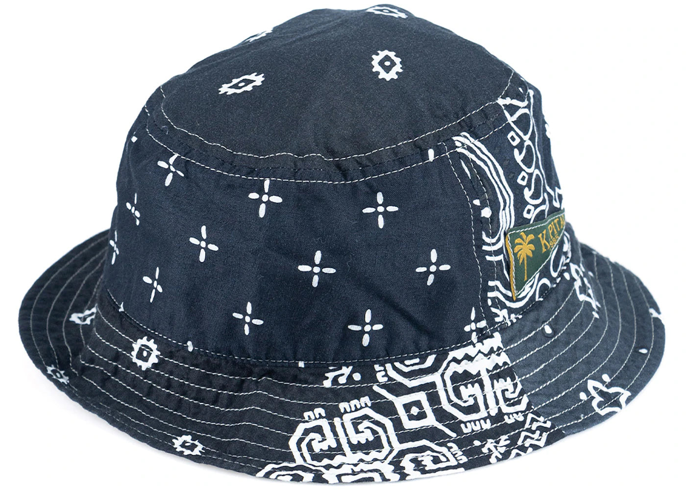 Kapital Bandana Patchwork Short Brim Bucket Hat Black