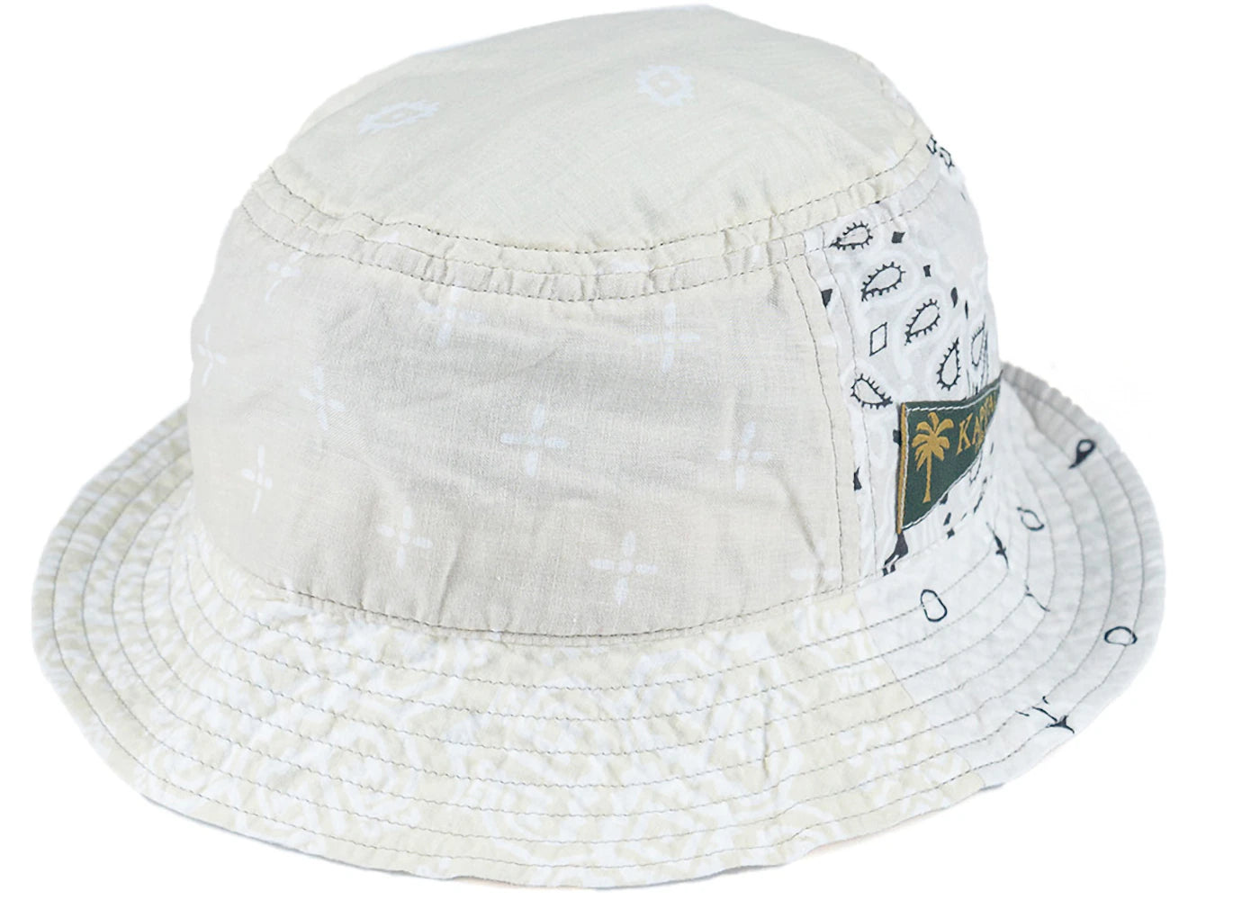 Kapital Bandana Patchwork Short Brim Bucket Hat White