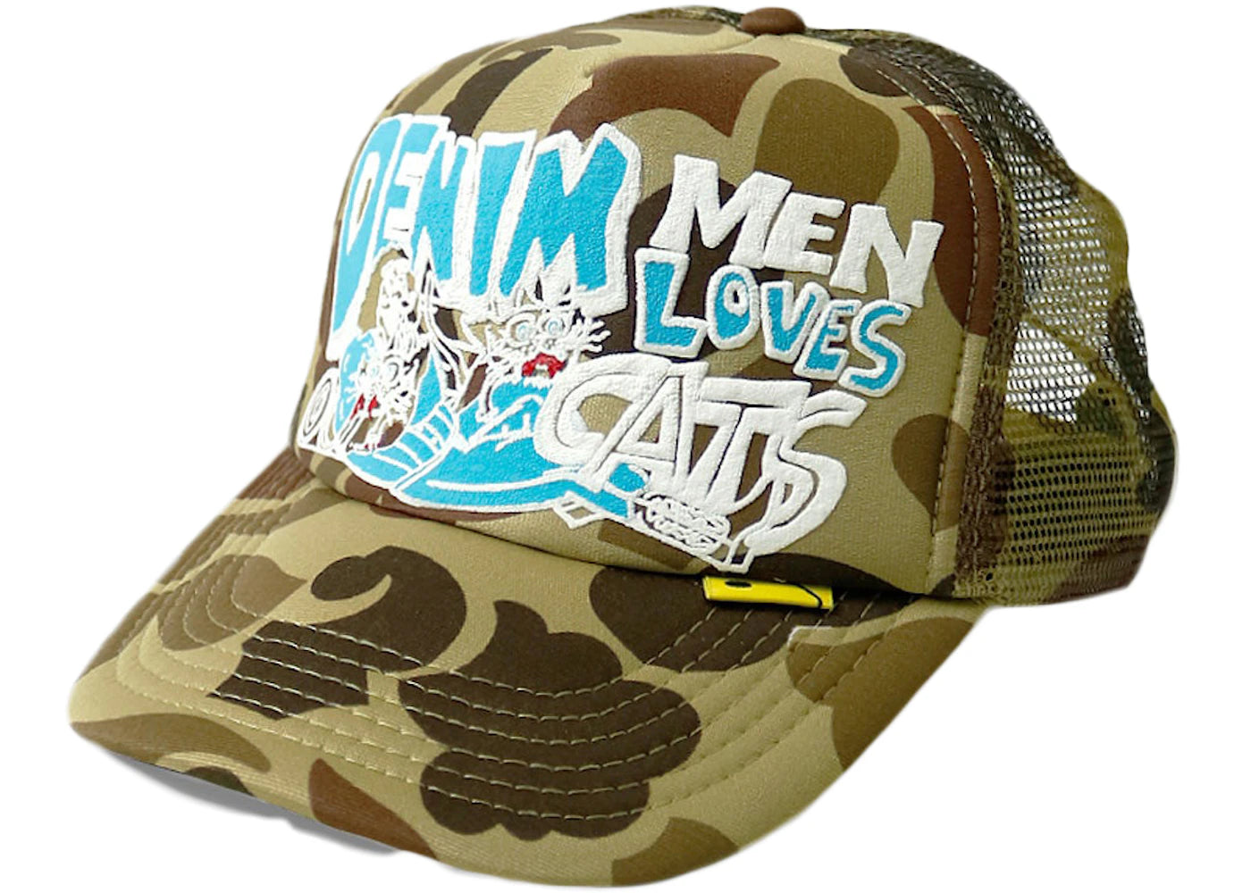 Kapital Denim Men Love Cats Trucker Hat Camo