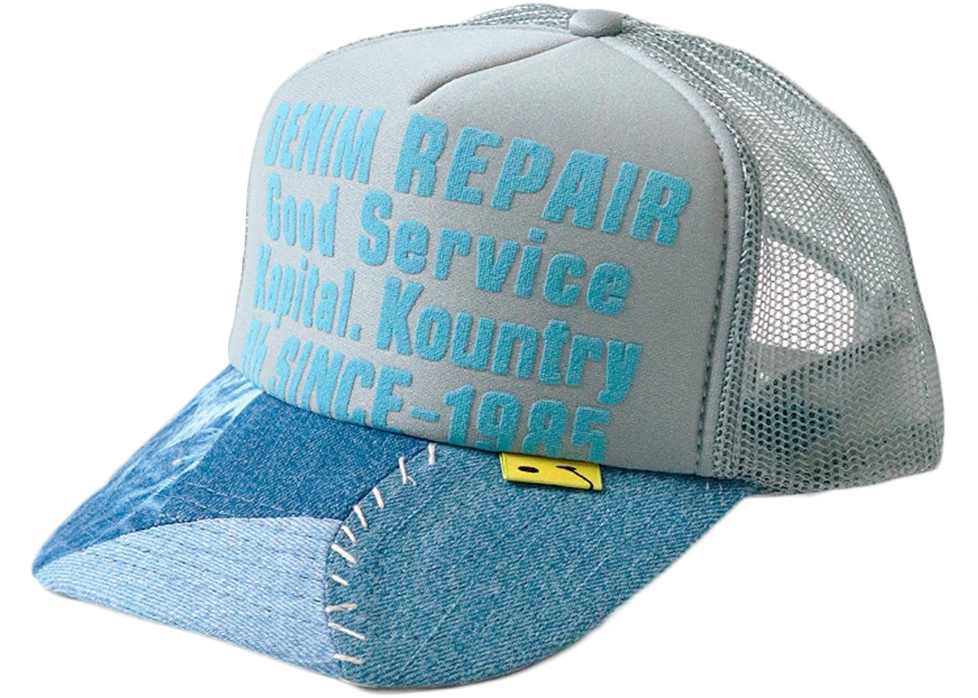 Kapital Denim Repair Service Re-Construct Trucker Hat Grey