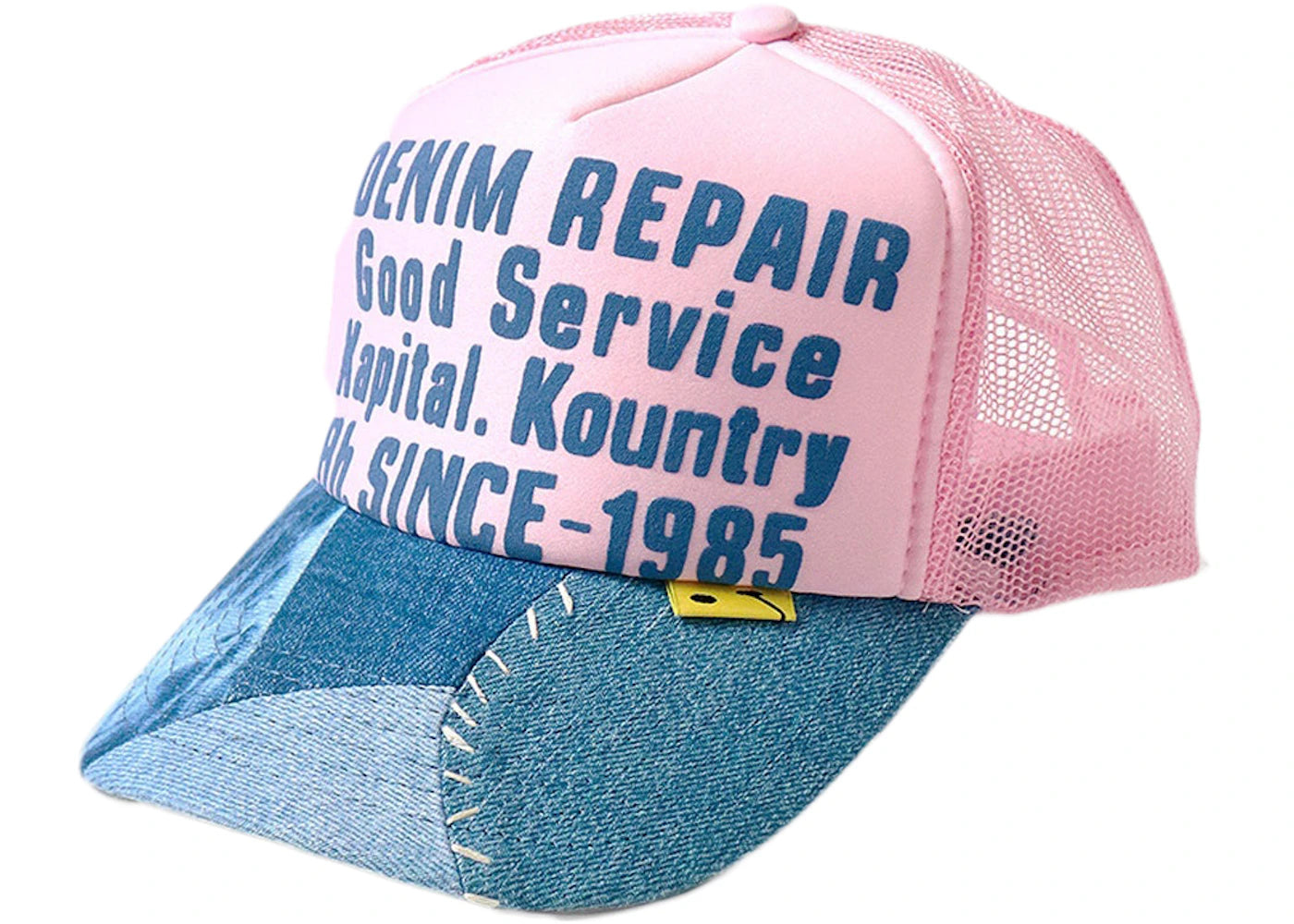 Kapital Denim Repair Service Re-Construct Trucker Hat Pink