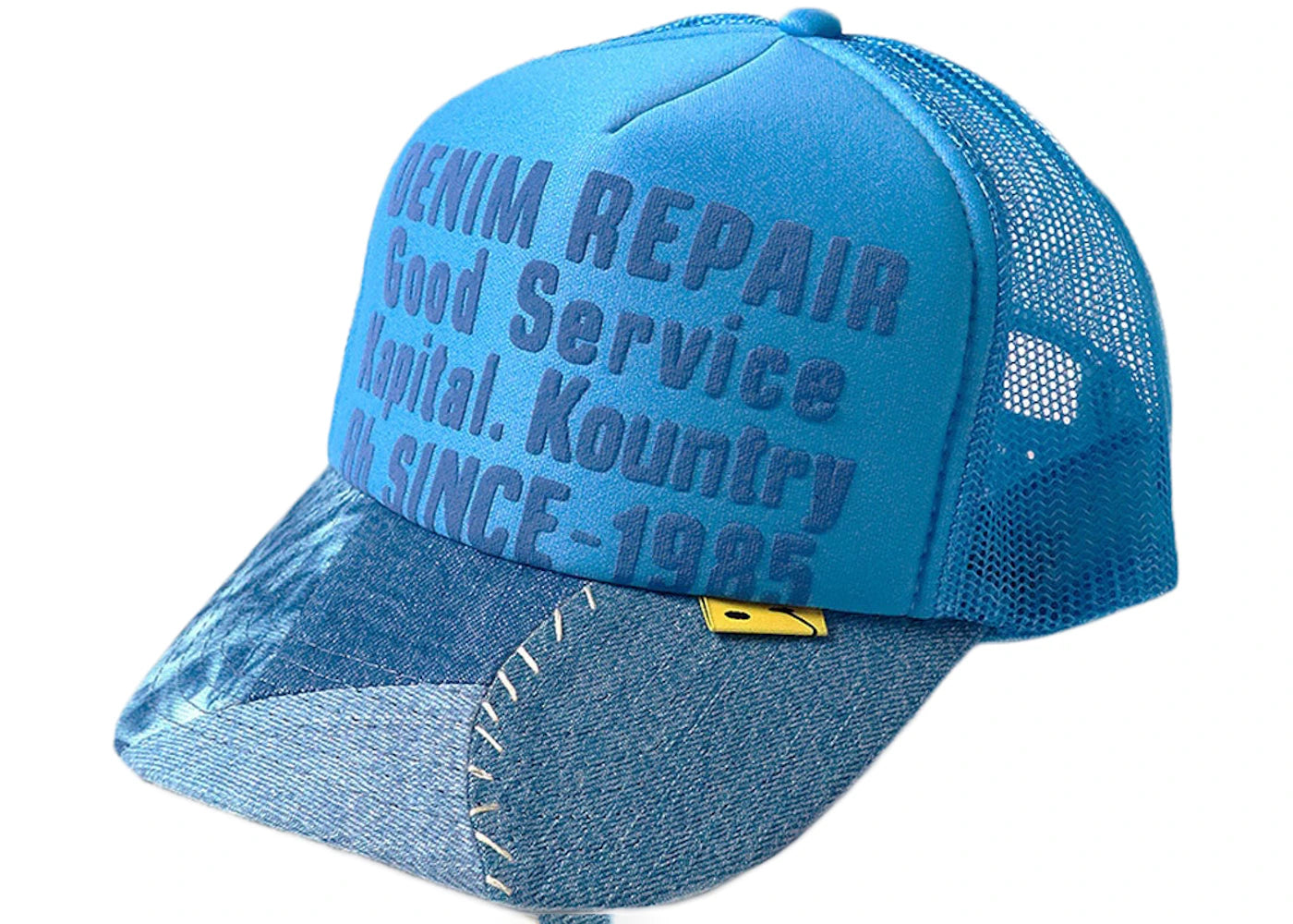 Kapital Denim Repair Service Re-Construct Trucker Hat Sax