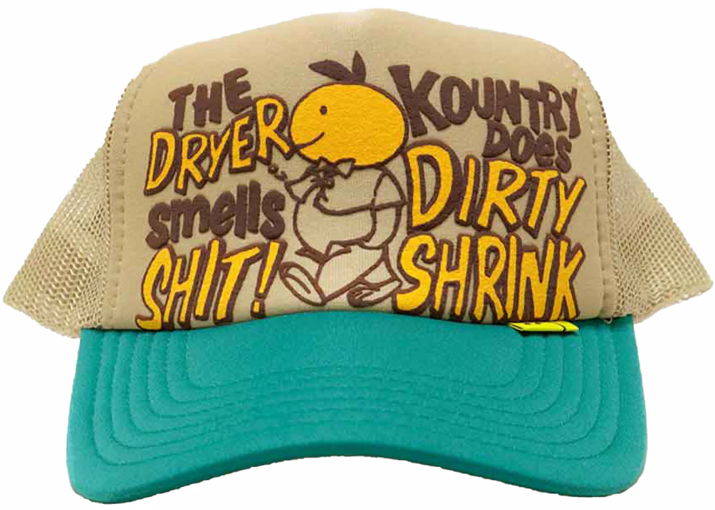 Kapital Kountry Dirty Shrink Trucker Cap Beige/Turquoise