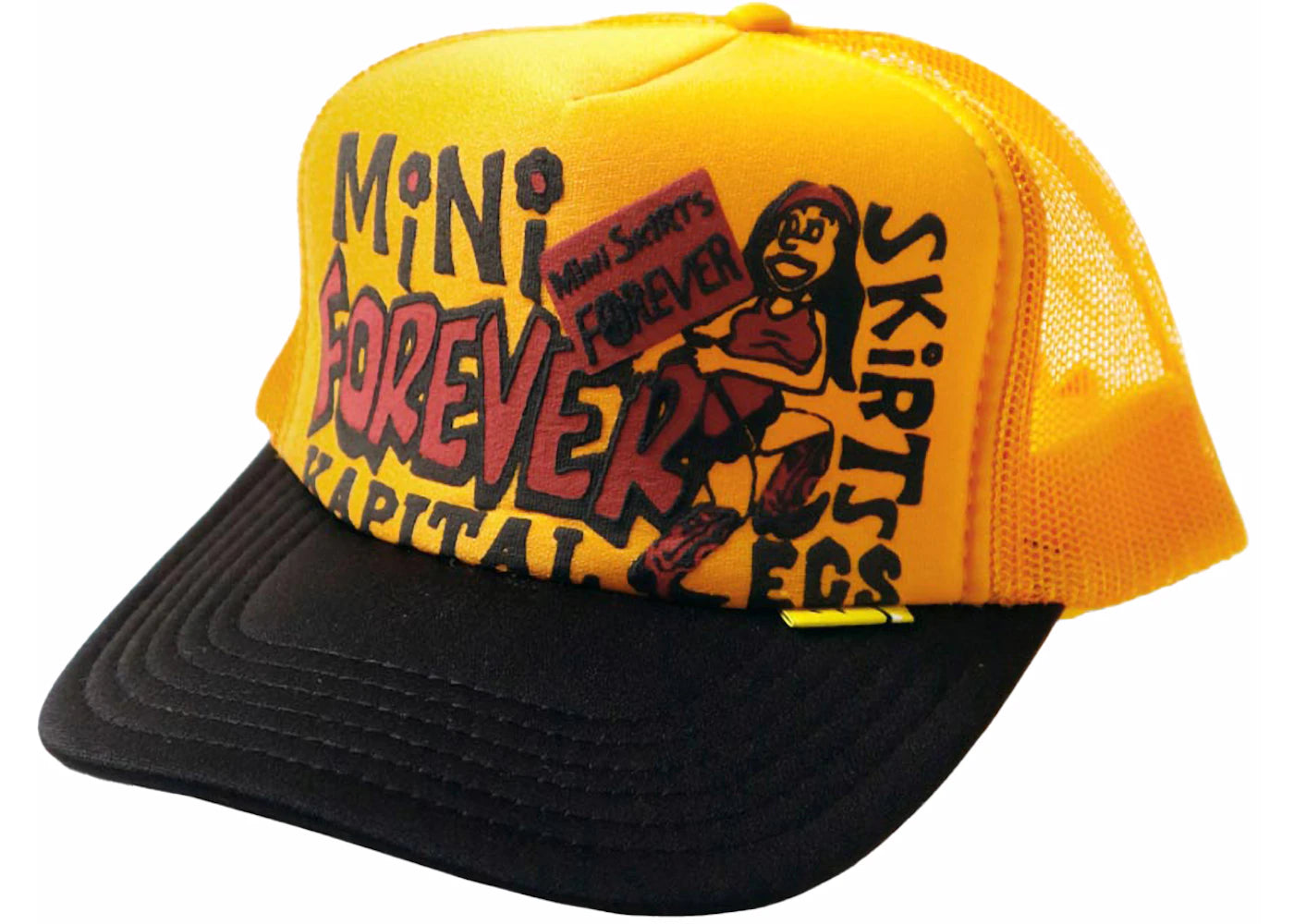 Kapital Legs Mini Skirts Forever Trucker Cap Gold/Black