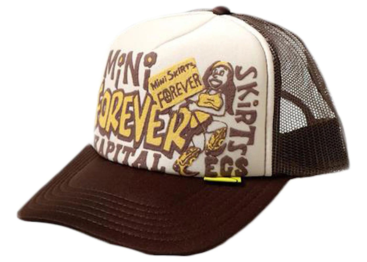 Kapital Legs Mini Skirts Forever Trucker Hat Ecru/Brown