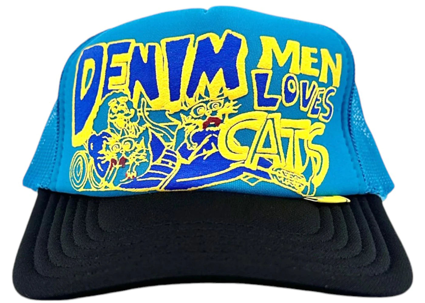 Kapital Men Love Cats Denim Trucker Hat Teal