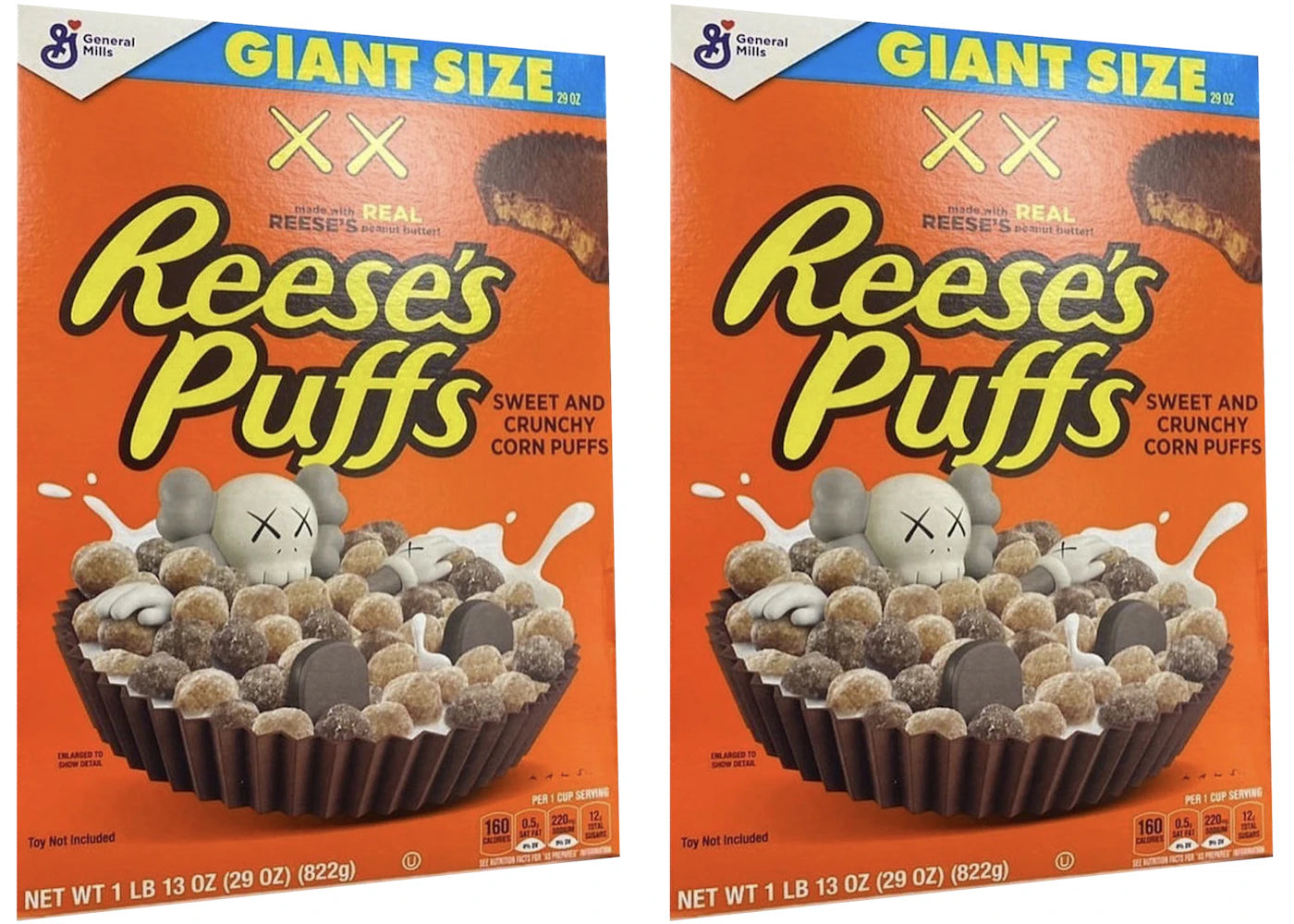 KAWS x Reese's Puffs Cereal Giant Size 2x Lot (Not Fit For Human Consumption)