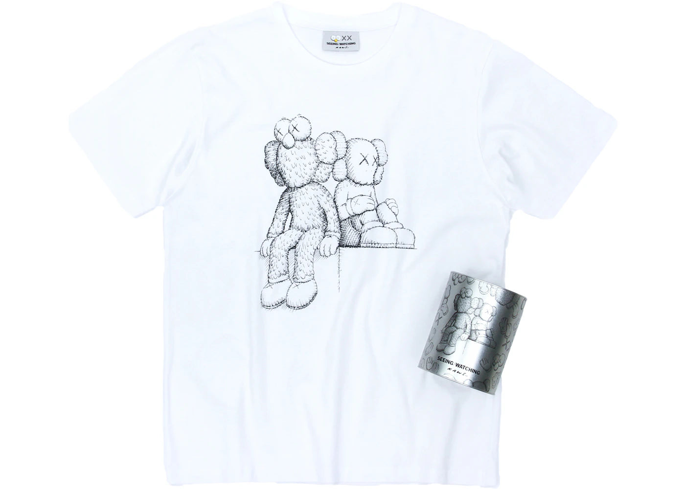 KAWS Seeing/Watching Canned Tee White