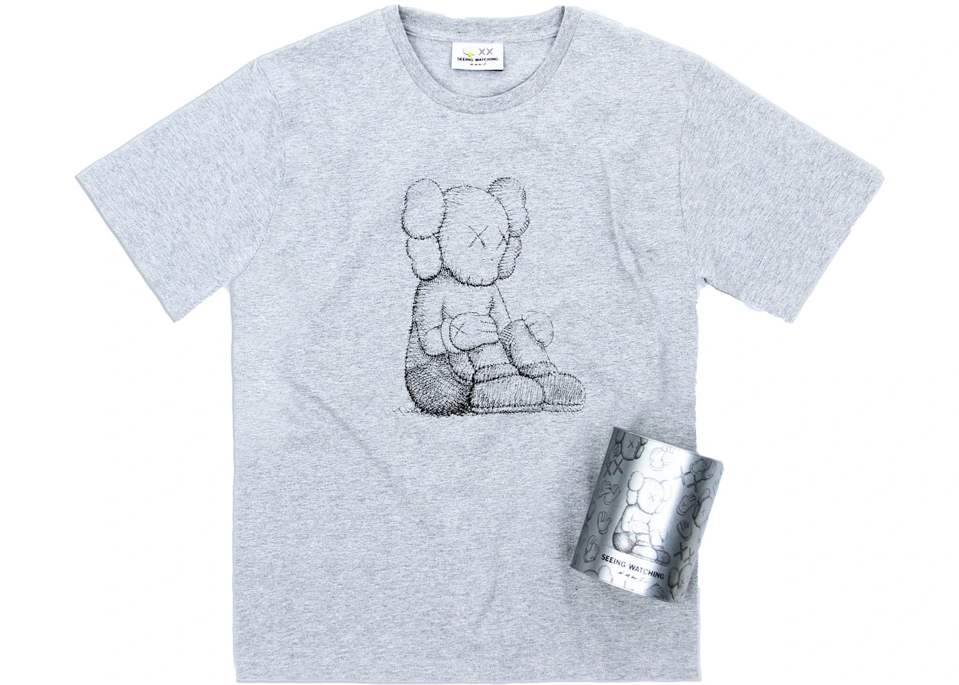 KAWS Seeing/Watching Companion Canned Tee Grey