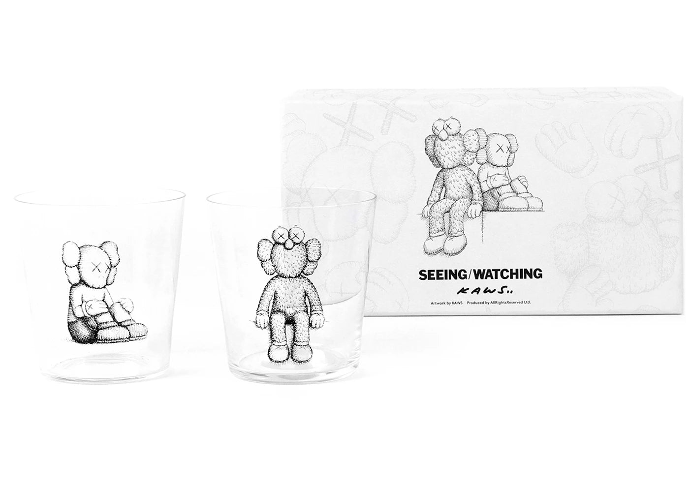 KAWS Seeing/Watching Companion Glass Set Clear