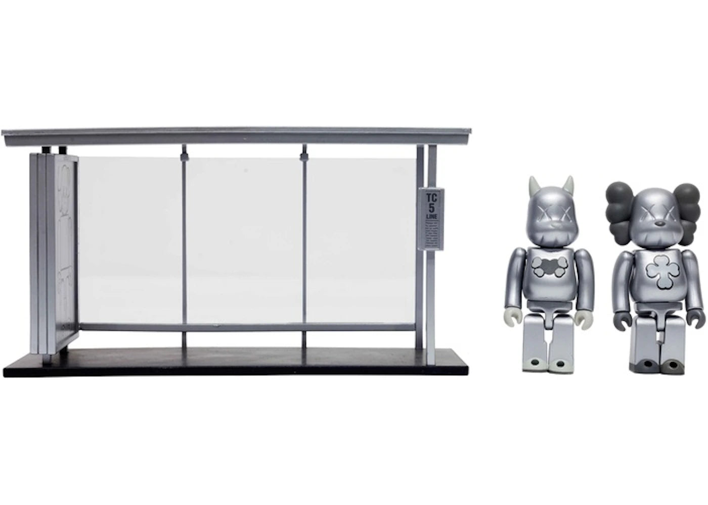 KAWS x Medicom Bus Stop Series Volume 5 Vinyl Toy Silver/Silver