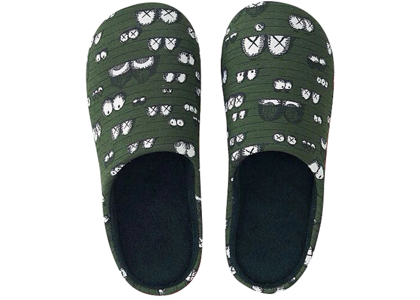 KAWS x Uniqlo Eyes Room Shoes Olive