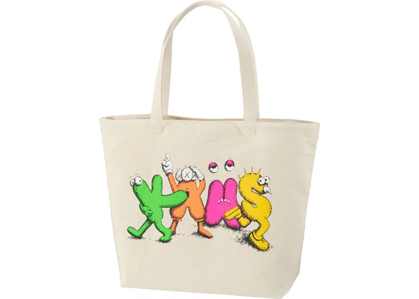 KAWS x Uniqlo Logo Tote Bag Beige