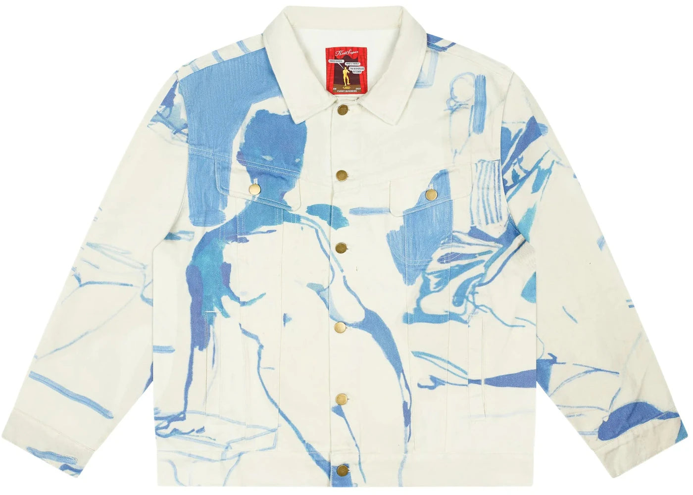 KidSuper Studios 1989 Bedroom Painting Denim Jacket Cream