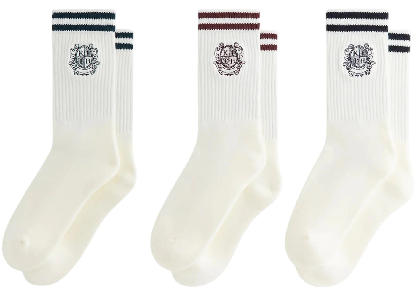 Kith 3-Pack Crest Crew Socks Silk
