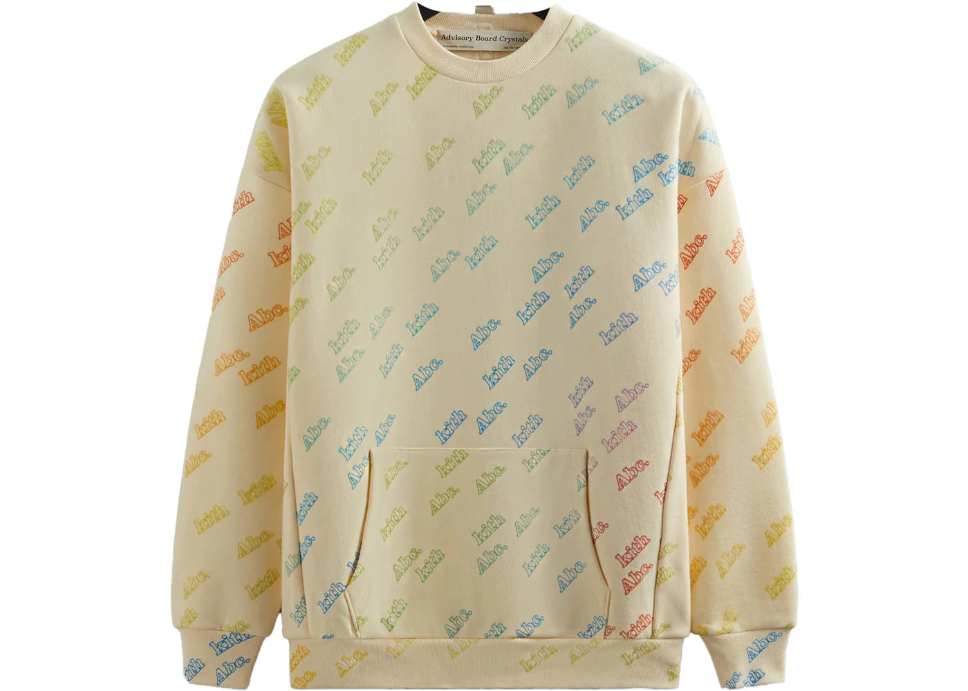 Kith Advisory Board Crystals Rainbow Print Crewneck Cream