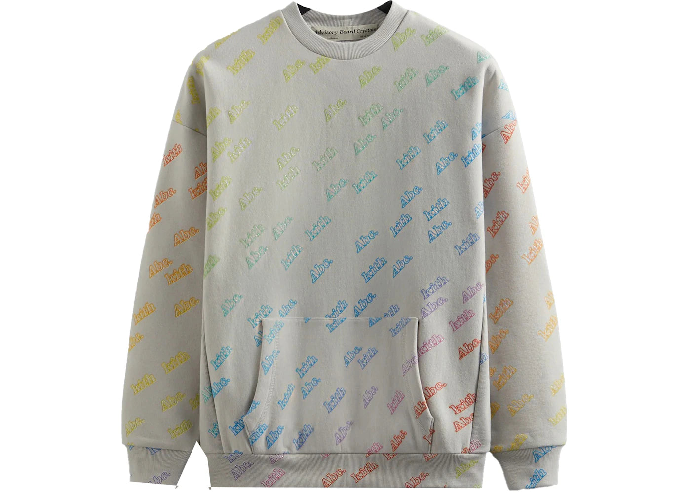 Kith Advisory Board Crystals Rainbow Print Crewneck Grey