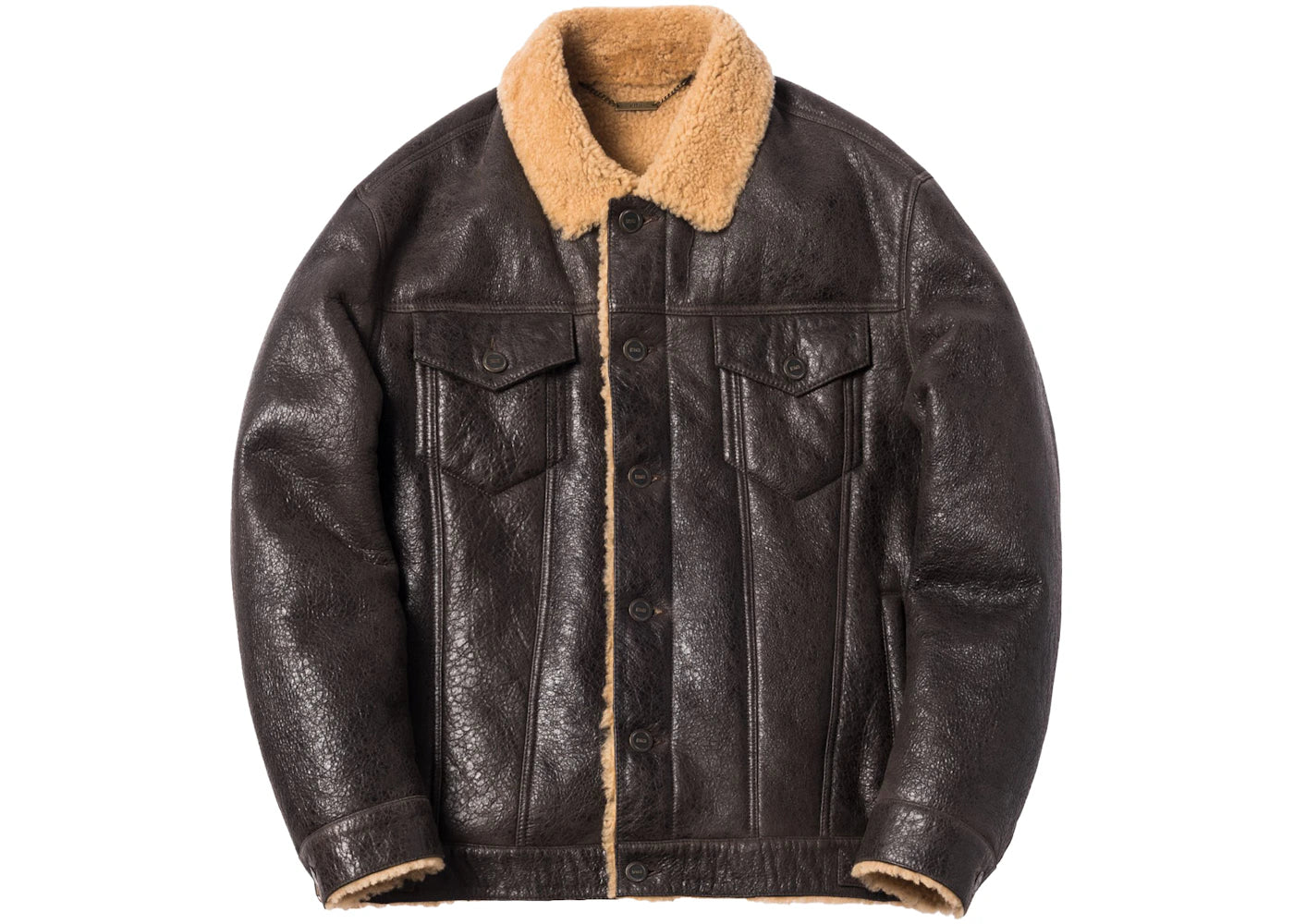 Kith Amherst Shearling Trucker Jacket Dark Brown