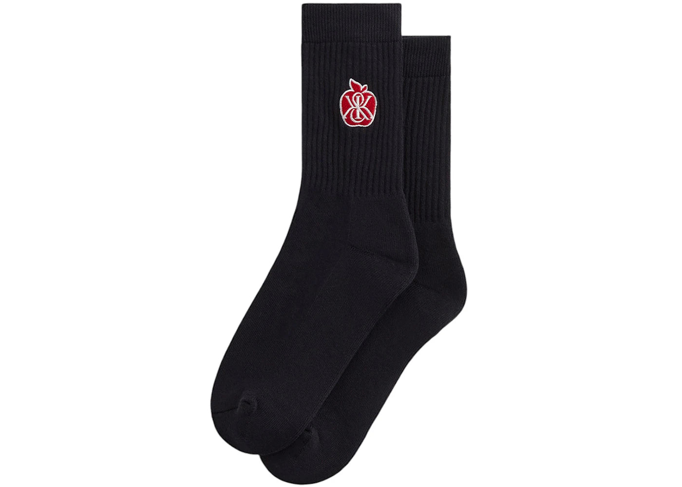 Kith Apple Crest Embroidered Socks Black