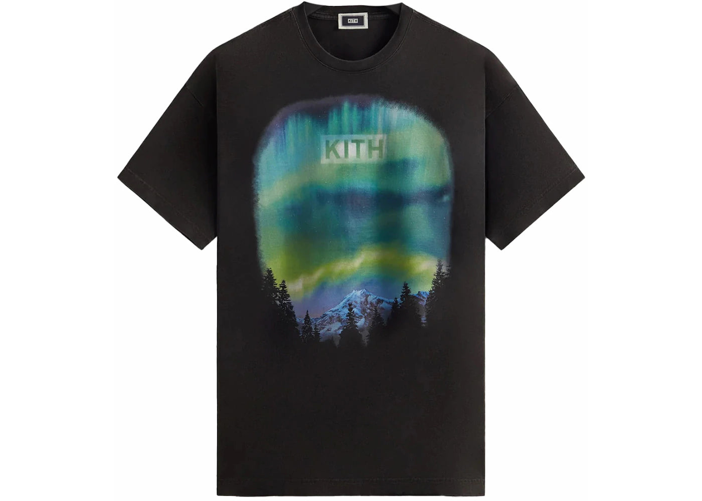 Kith Aurora Classic Logo Vintage Tee Black