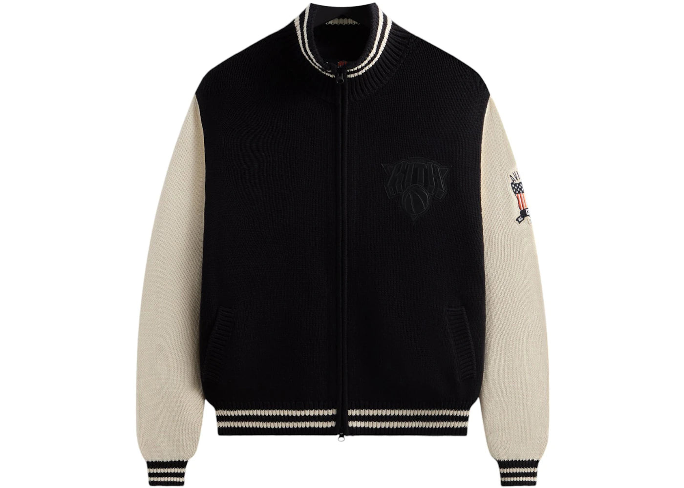 Kith Avirex The New York Knicks Wyona Full Zip Sweater Black