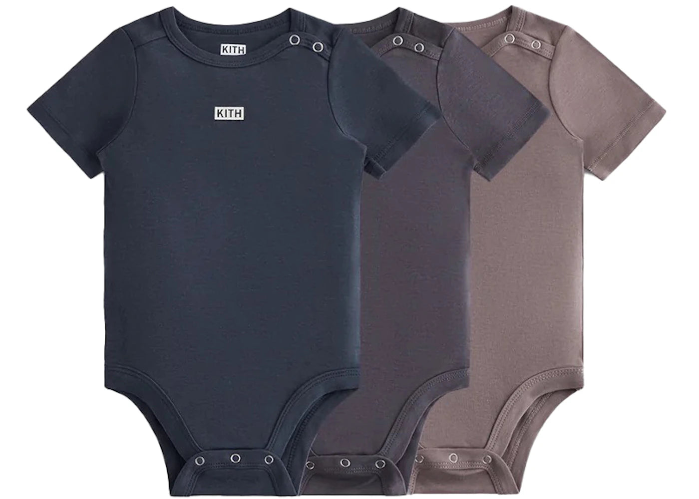 Kith Baby Onesie (3 Pack) Battleship