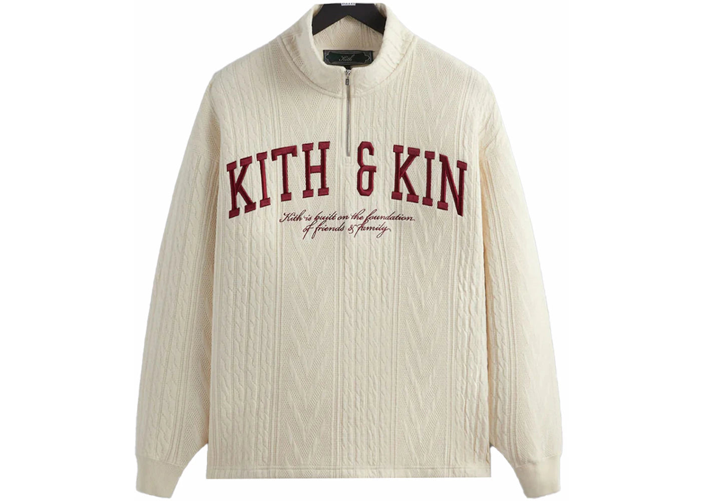 Kith Cable Fleece Quarter Zip Sandrift