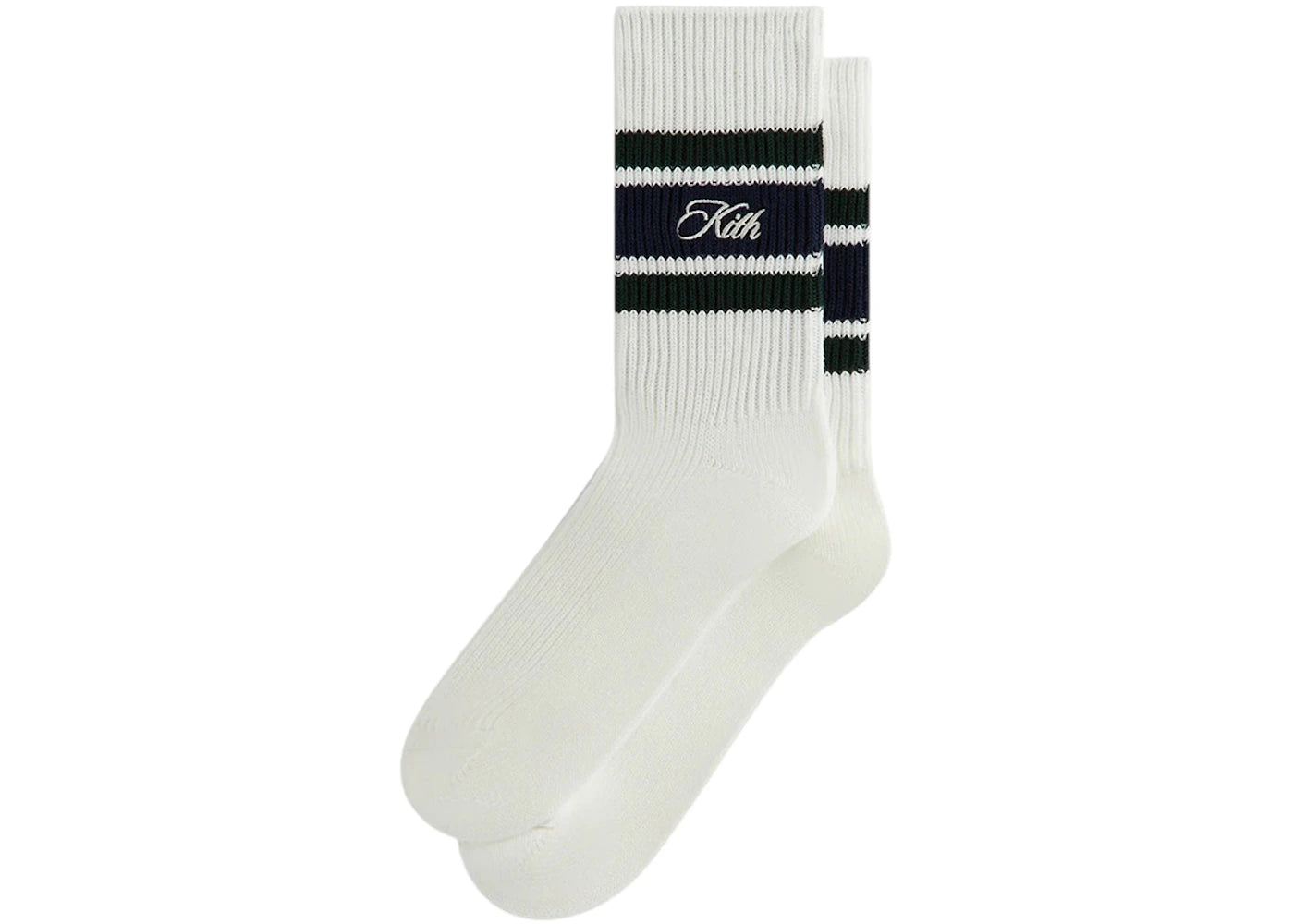 Kith Calf Stripe Relaxed Crew Sock White
