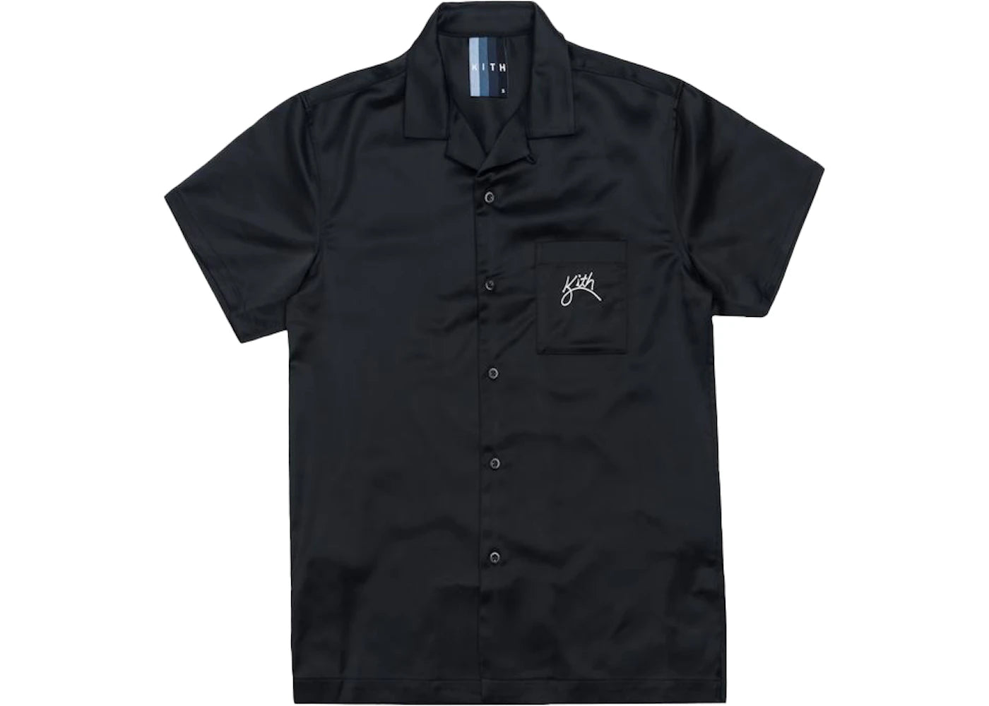 Kith Camp Collar Satin Shirt Black