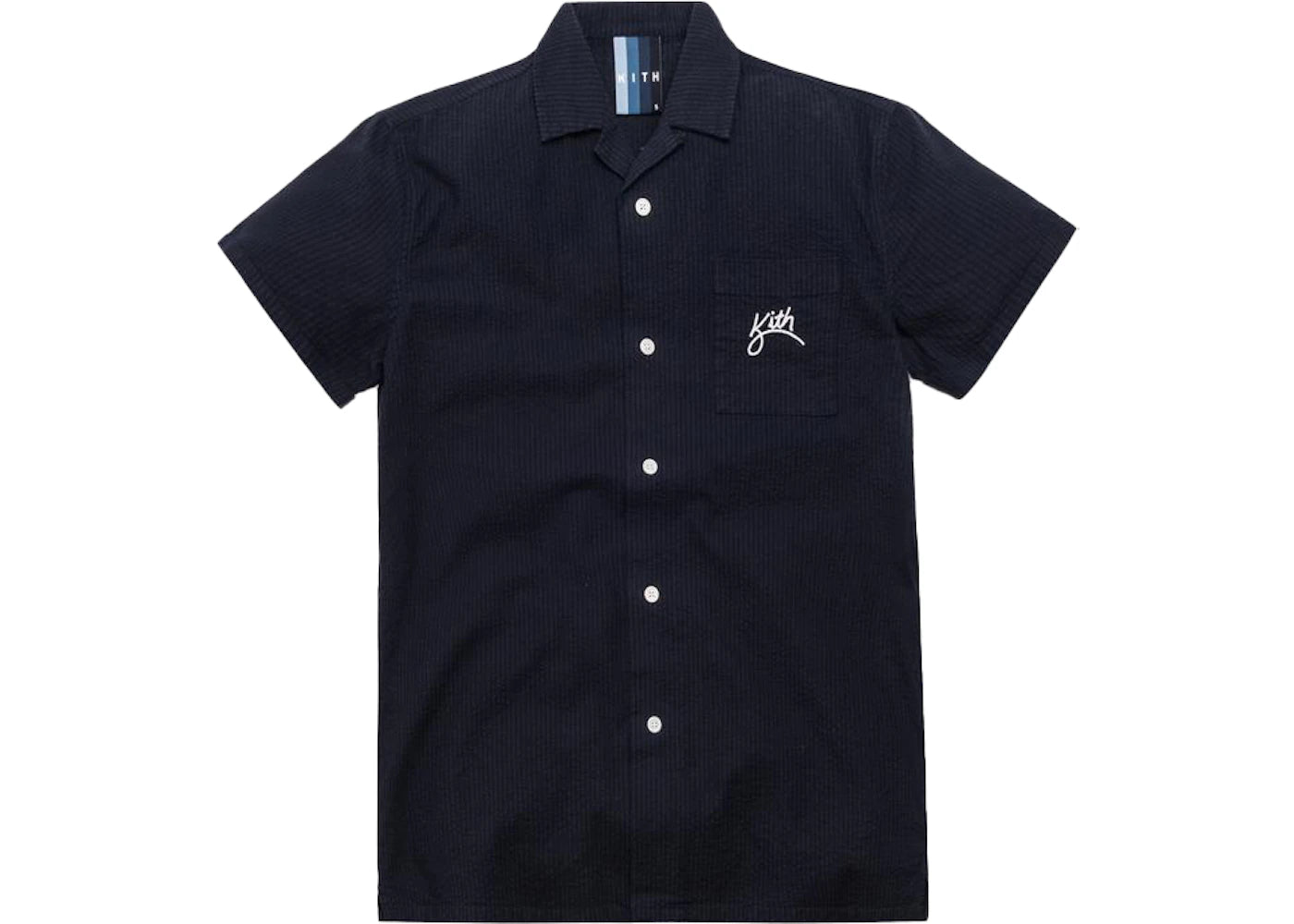 Kith Camp Collar Seersucker Shirt Navy