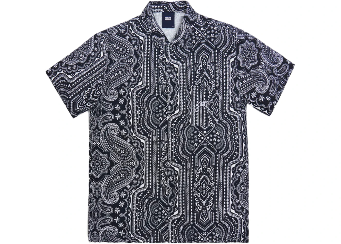 Kith Camp Collar Silk Cotton Shirt Black/Multi