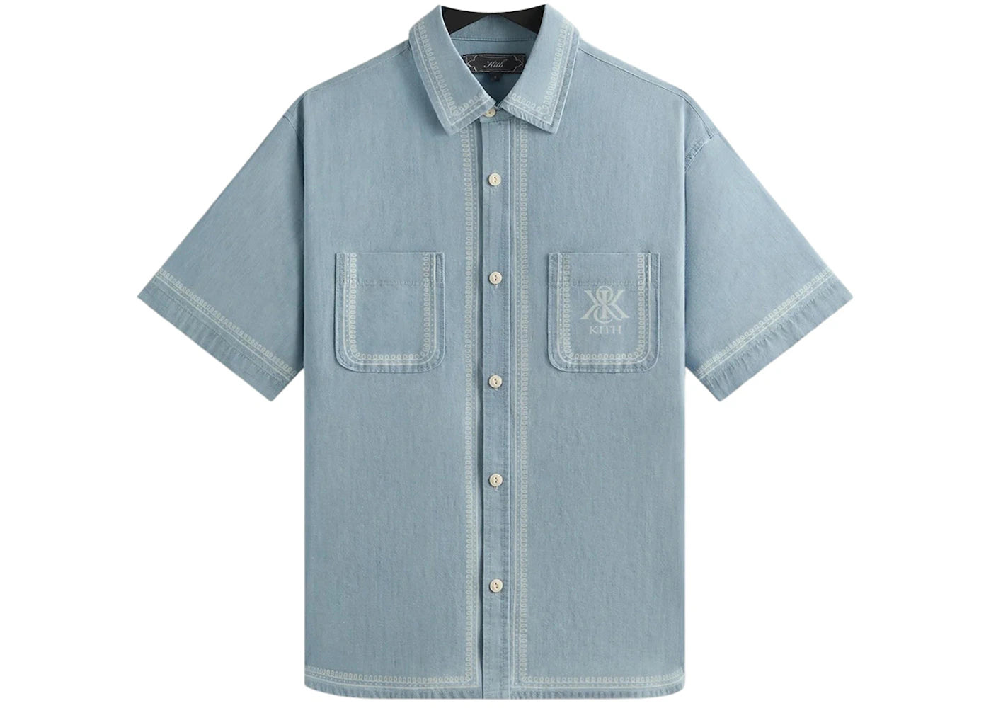 Kith Chambray Paxton Short Sleeve Buttondown Light Indigo
