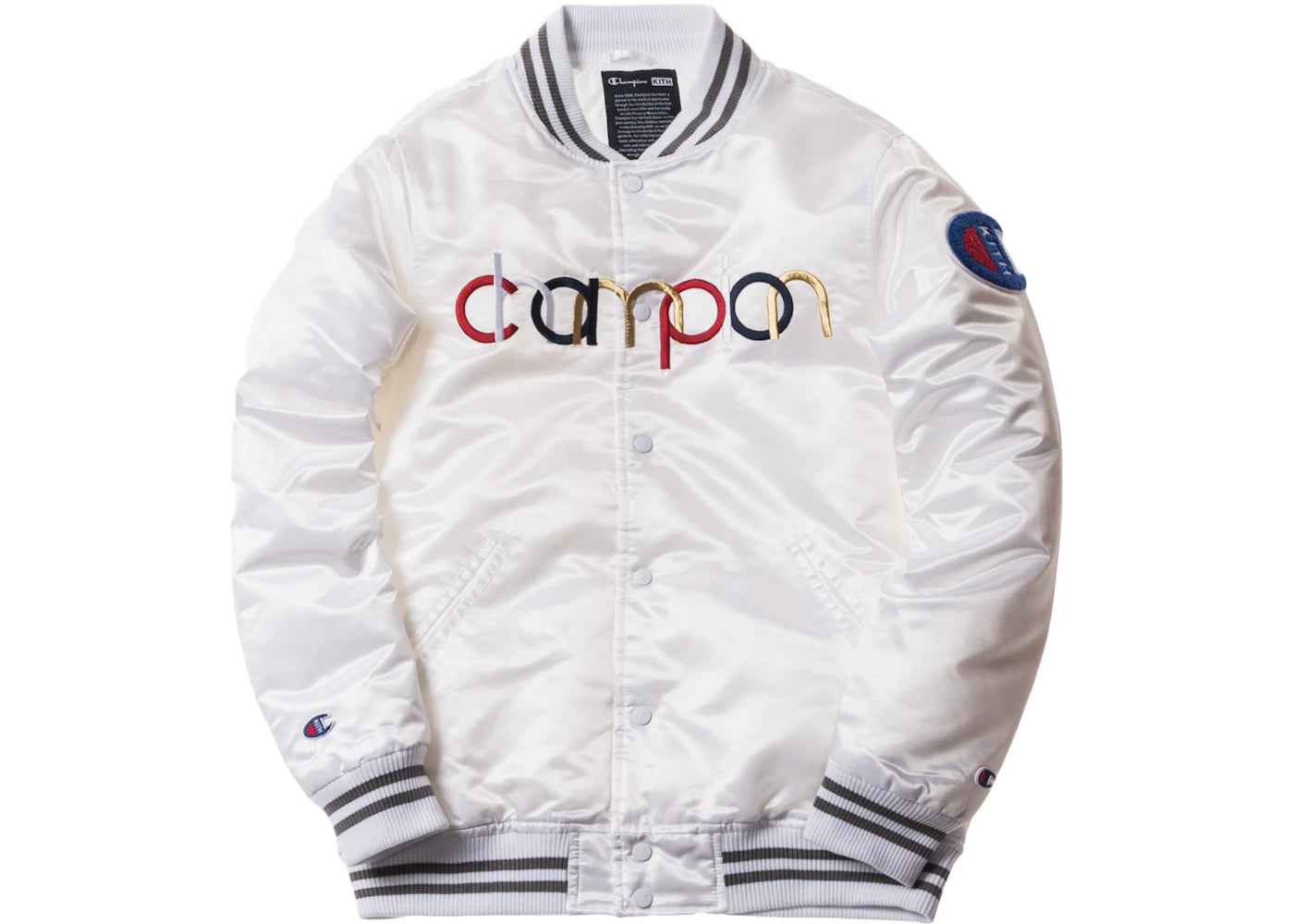 Kith Champion Baseball Jacket White